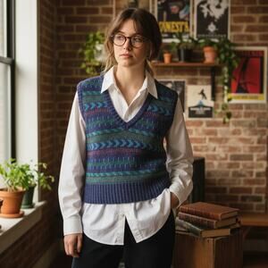 Vintage Lizsport Petites Knit Sweater Vest - Made in USA